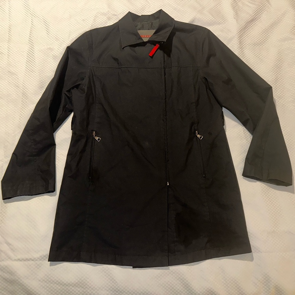 Prada Rainjacket/ Windbreaker Jacket. Solid Black… - image 2